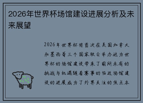 2026年世界杯场馆建设进展分析及未来展望
